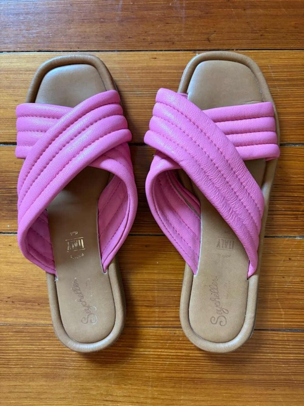 Seychelles Bright Pink Strappy Sandals | Leather | Low Block Heel
